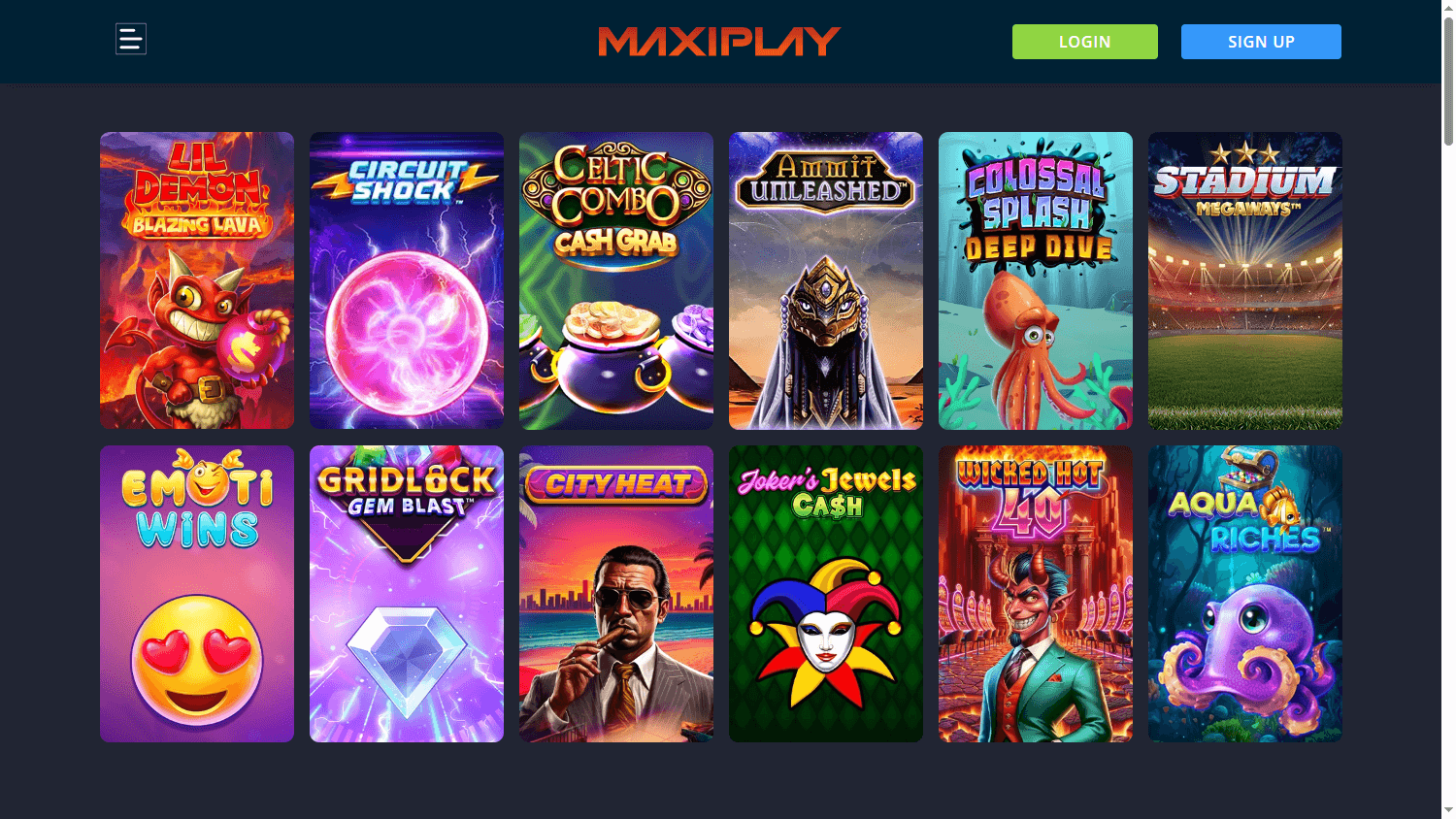 MaxiPlay Casino Desktop screenshot